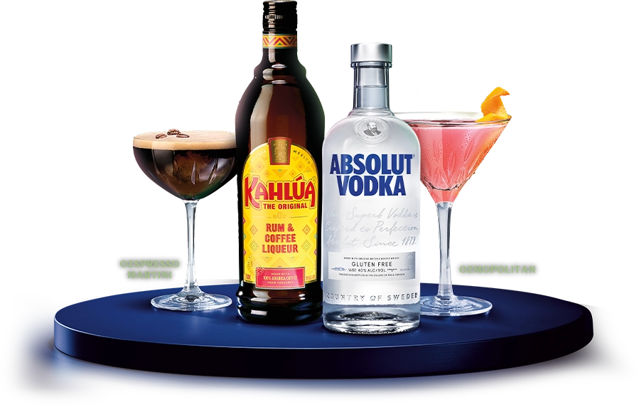 Absolut Bottles & Cocktails